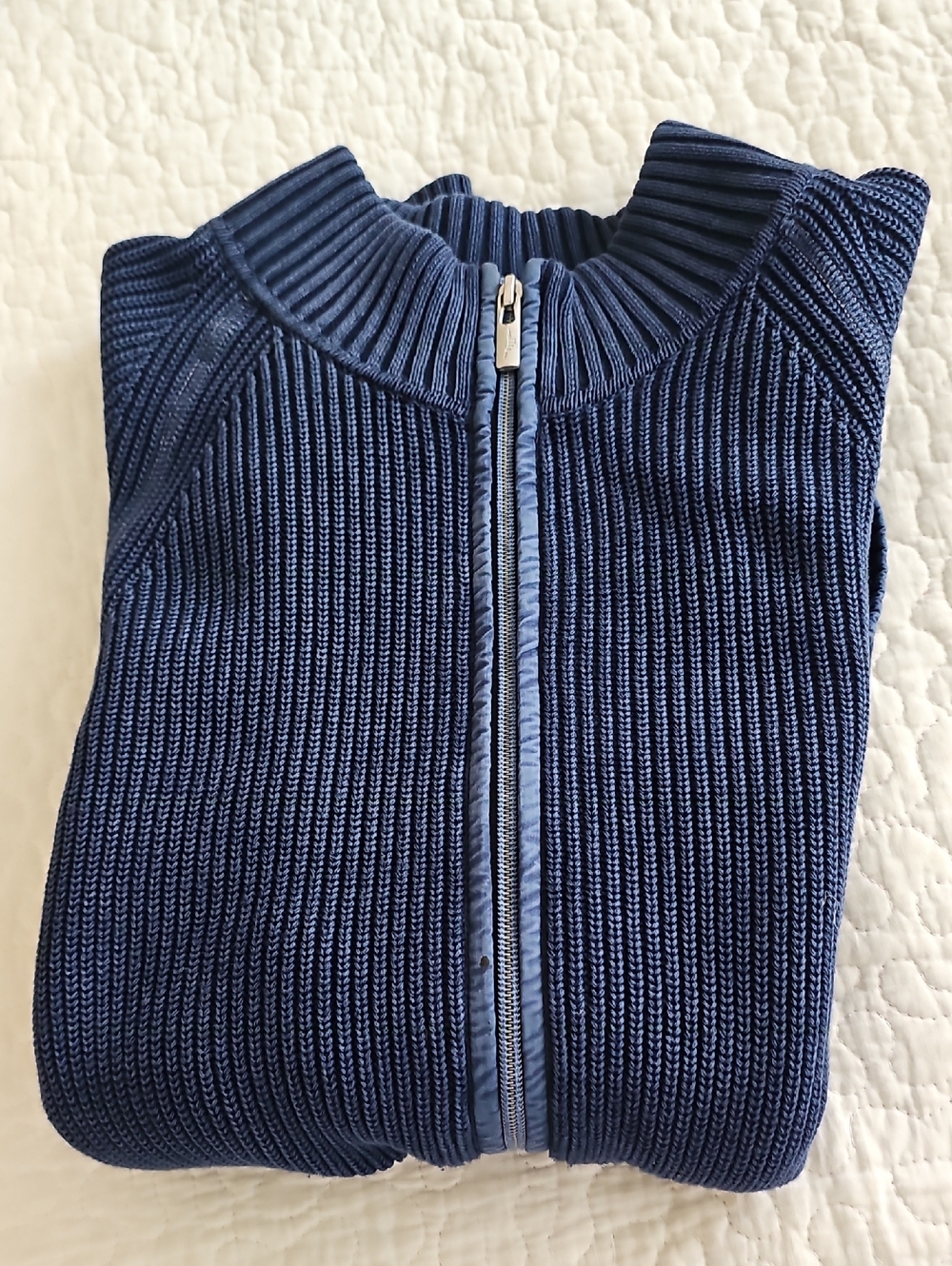 Tommy Bahama Men's Large Full Zip Ribbed Knit Sweater Jacket EUC - Picture 6 of 14
